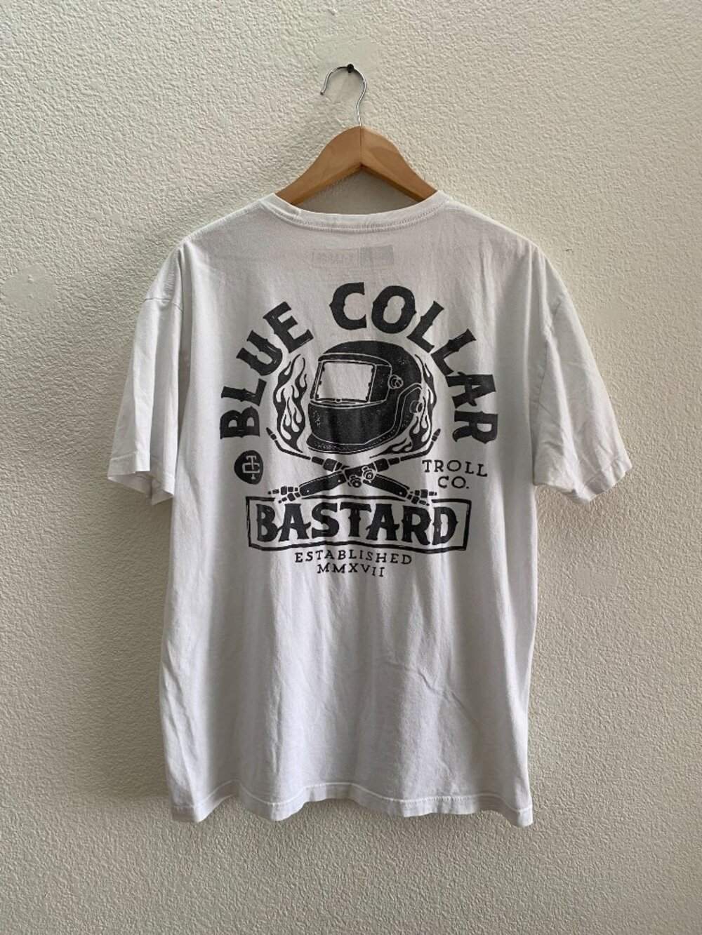 Blue Collar Bastard Troll Co. Dirty Hands Clean Money DHCM White T-Shirt XL